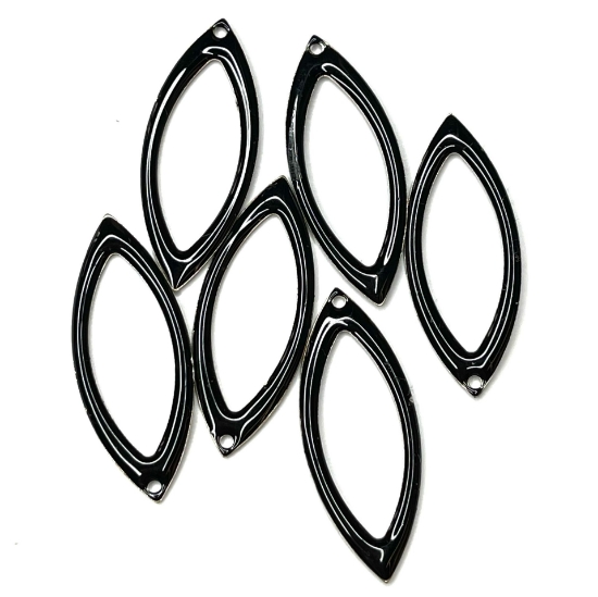 Picture of Candy Epoxy open marquise pendant 35x14mm Black x1