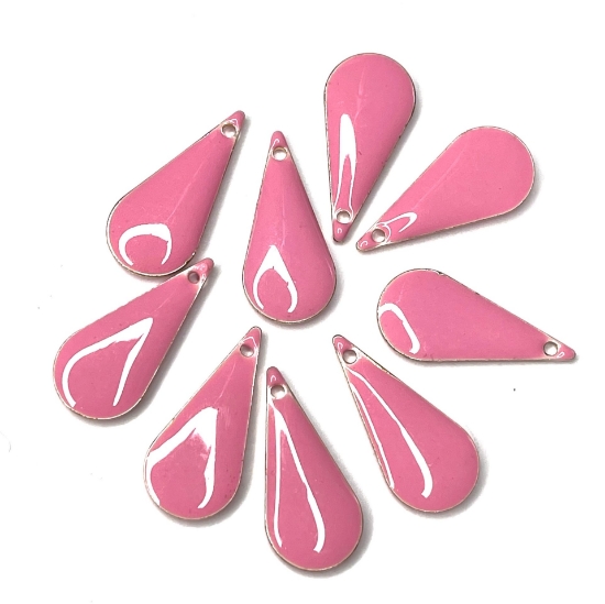 Picture of Candy Epoxy drop pendant 22x10mm Pink x1 
