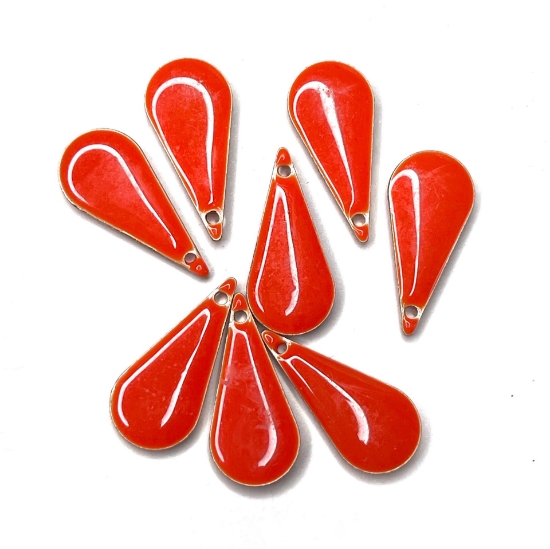 Picture of Candy Epoxy drop pendant 22x10mm Bright Orange x1