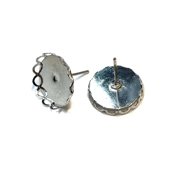 Picture of Ear Stud setting 14mm round Silver x10