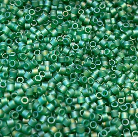 Picture of Miyuki Delica 10/0 DBM858 Mat Transparent Green AB  x10g