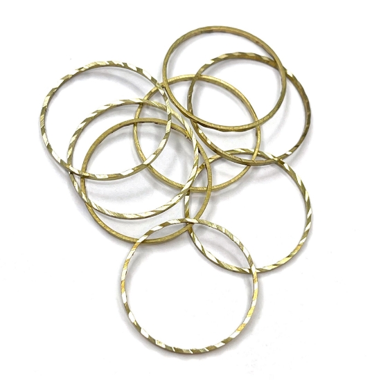 Picture of Component Ring 22mm round textured Gold x5