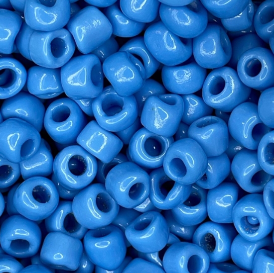 Picture of Vintage Venetian Glass Crow Beads 6x9mm Blue x20