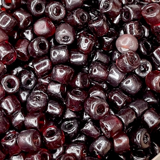 Picture of Vintage Venetian Glass Crow Beads 6x9mm Garnet x20 