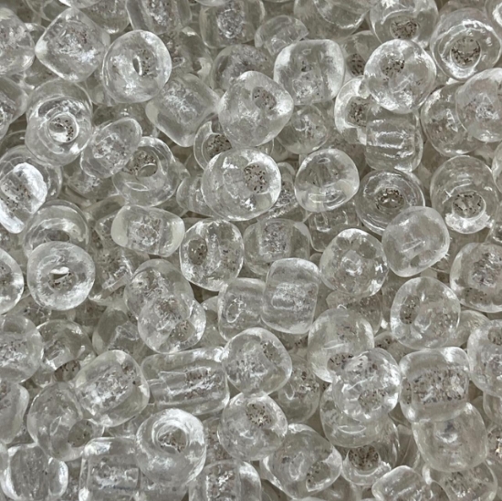 Picture of Vintage Venetian Glass Crow Beads 6x9mm Crystal x20