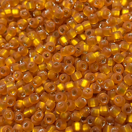 Picture of Matsuno Rocailles 8/0 66M Silver Lined Orange Mat x10g