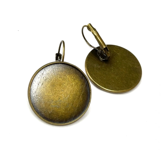 Picture of Earwire Leverback setting 25mm round Bronze x10