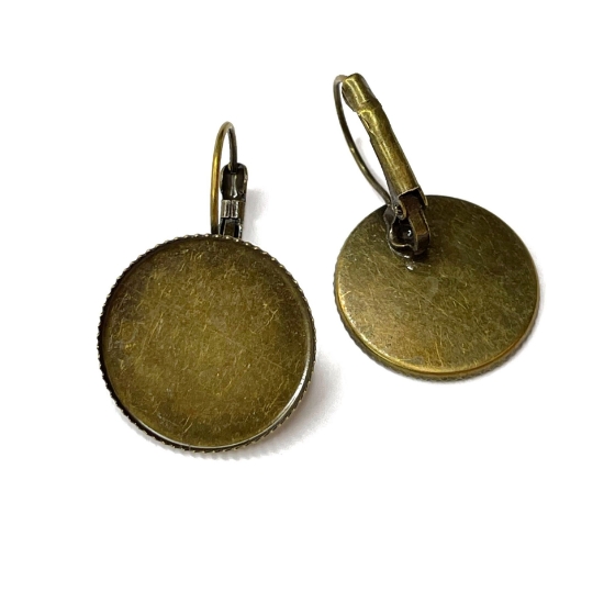 Picture of Earwire Leverback textured setting 20mm round Bronze x10