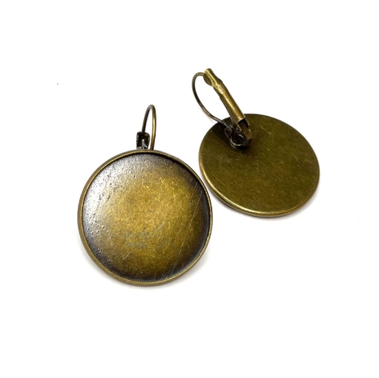 Picture of Ear wire Leverback setting 18mm round Bronze x10