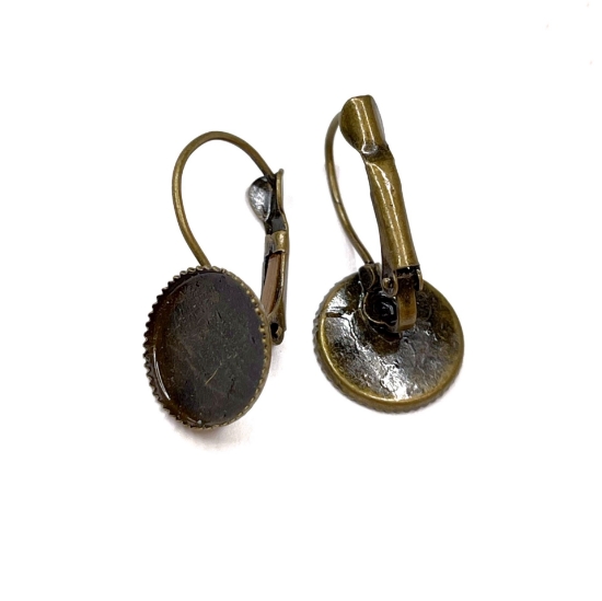 Picture of Earwire Leverback textured setting 12mm round Bronze x10