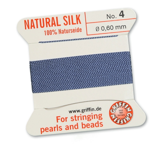 Picture of Griffin Silk Beading Cord & Needle size #4 - 0,60mm Blue x2m