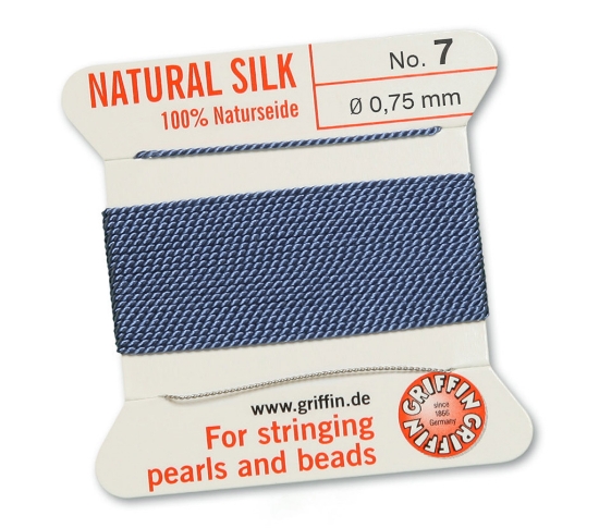 Picture of Griffin Silk Beading Cord & Needle size #7 - 0,75mm Blue x2m