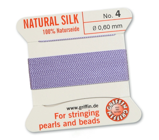 Picture of Griffin Silk Beading Cord & Needle size #4 - 0,60mm Lilac x2m