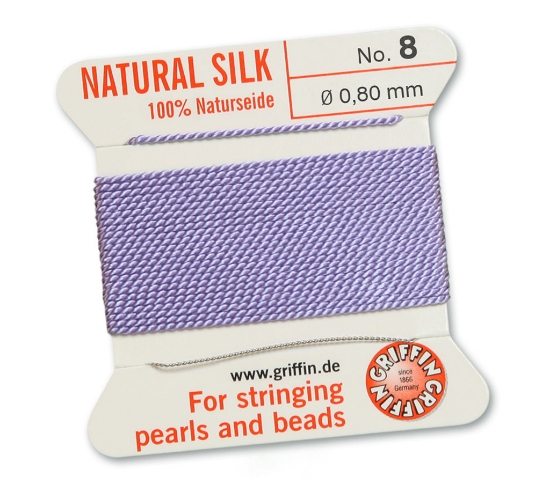 Picture of Griffin Silk Beading Cord & Needle size #8 - 0.80mm Lilac x2m