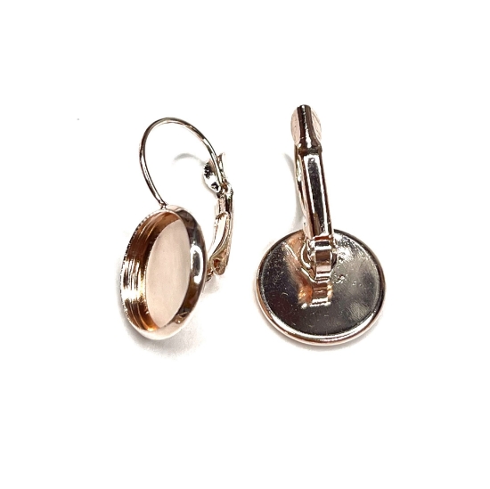 Picture of Ear wire Leverback setting 12mm round Rose Gold x10