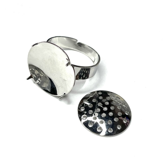 Picture of Ring base Sieve 20mm Silver Tone x1