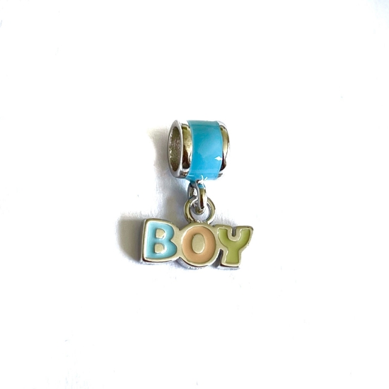 Picture of 925 Silver Charm Boy 15mm enamel x1
