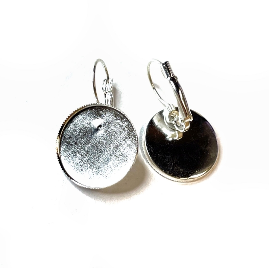 Picture of Ear wire Leverback Textured Setting 20mm round Silver x10