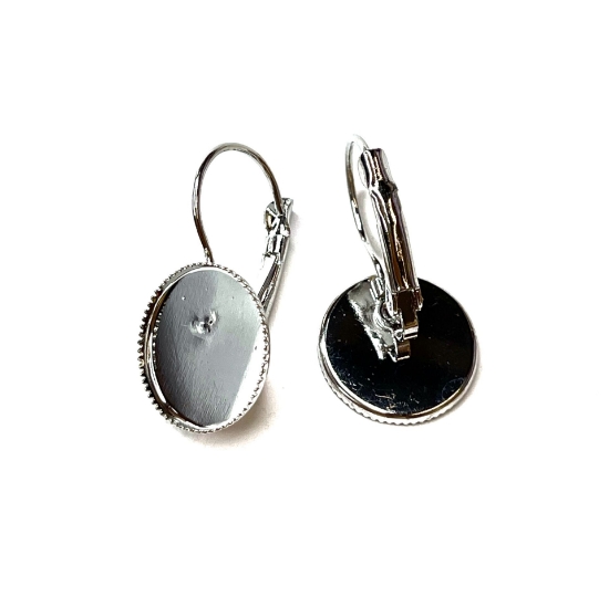 Picture of Ear wire Leverback setting 14mm round Silver x10