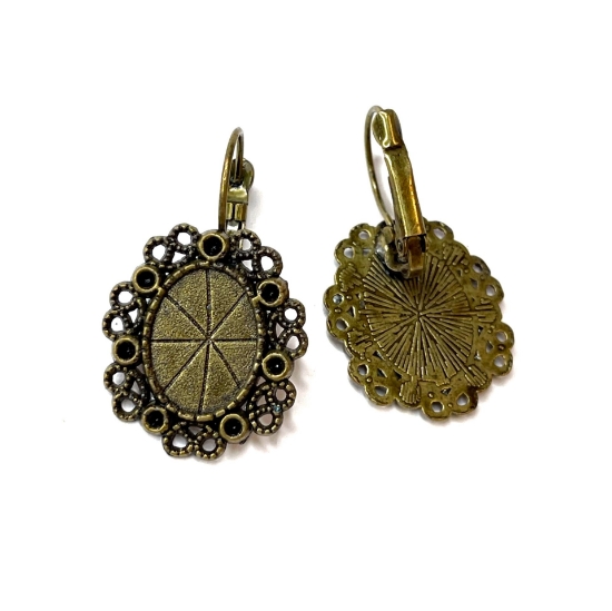 Picture of Earwire Leverback setting 14x10mm oval Bronze x10