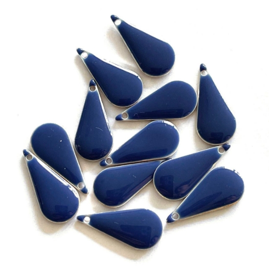 Picture of Candy Epoxy drop pendant 22x10mm Navy Blue x1