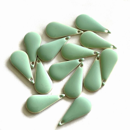 Picture of Candy Epoxy drop pendant 22x10mm Light Green Turquoise x1