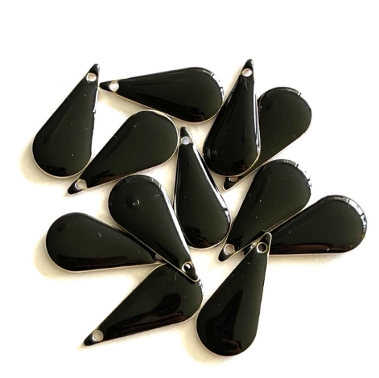 Picture of Candy Epoxy drop pendant 22x10mm Black x1
