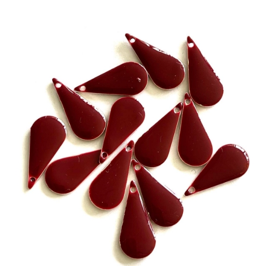 Picture of Candy Epoxy drop pendant 22x10mm Bordeaux x1