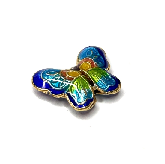 Picture of Cloisonné Bead Butterfly 23x17mm Blue x1