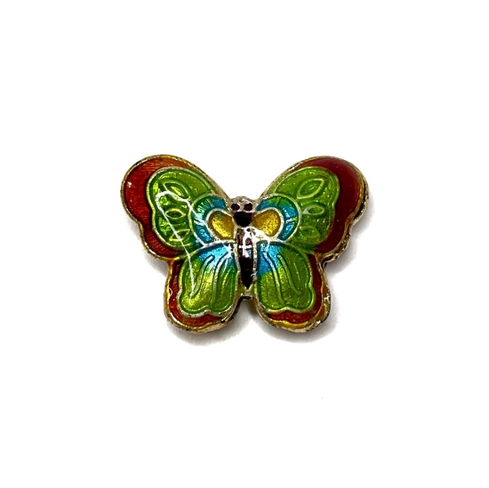 Picture of Cloisonné Bead Butterfly 23x17mm Green x1