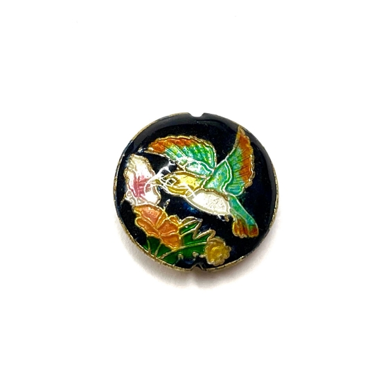 Picture of Cloisonné Bead Colibri 19mm Black x1 