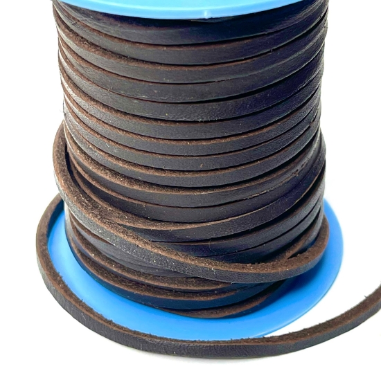 Picture of Flat Nautic Leather Cord 3.5mm Dark Brown x1m