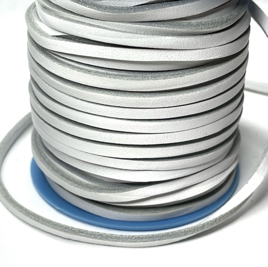 Picture of Flat Nautic Leather Cord 3.5mm White x1m