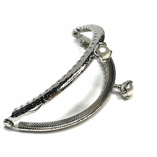 Picture of Bag Frame w/ Resin Pearl 10,8x7cm Silver Tone x1