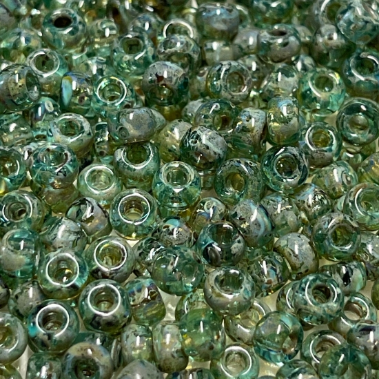 Picture of Miyuki Rocaille 6/0 4506 Picasso Olivine Transparant x10g