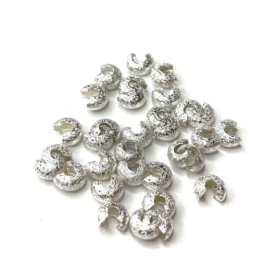 Picture of Crimp Cover 4mm Stardust Silver Tone x50