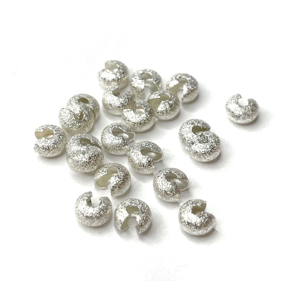 Picture of Crimp Cover 5mm Stardust Silver Tone x20