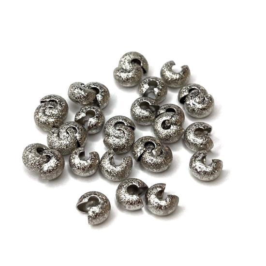 Picture of Crimp Cover 5mm Stardust Antique Silver x20