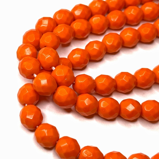 Picture of Fire-Polished 8mm Opaque Orange x20