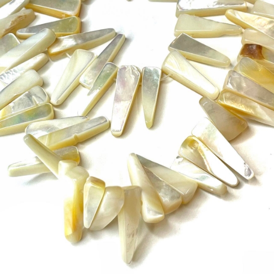 Picture of Mother-of-Pearl Shell (natural) top-drilled stick x38cm