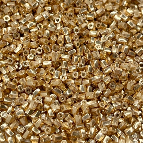Picture of Miyuki Twist Hex Cuts 10/0 1052 Galvanized Gold x10g