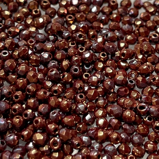Picture of Fire-Polished 2mm Iris Red Luster x50