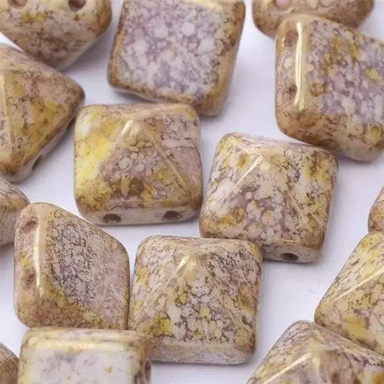 Picture of Pyramid Bead 12mm Lilla Gold Luster x10