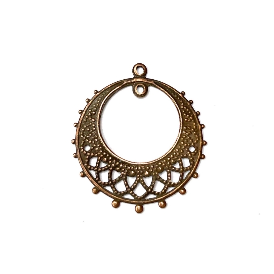 Picture of Filigree Round 23mm w/ 2 loops Copper x1