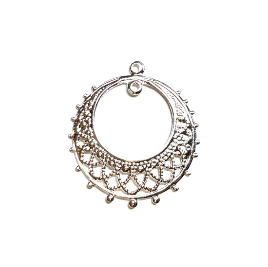 Picture of Filigree Round 23mm Shiny Silver x1