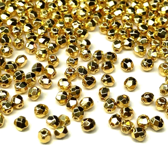 Picture of Fire-Polished 2mm 24kt Gold Plated x50