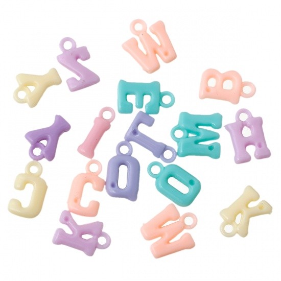 Image de Acrylic Charm Pendants Alphabet 15mm x150