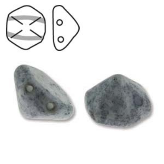 Picture of Pyramid Hex Bead 12mm White Terracota Blue x12