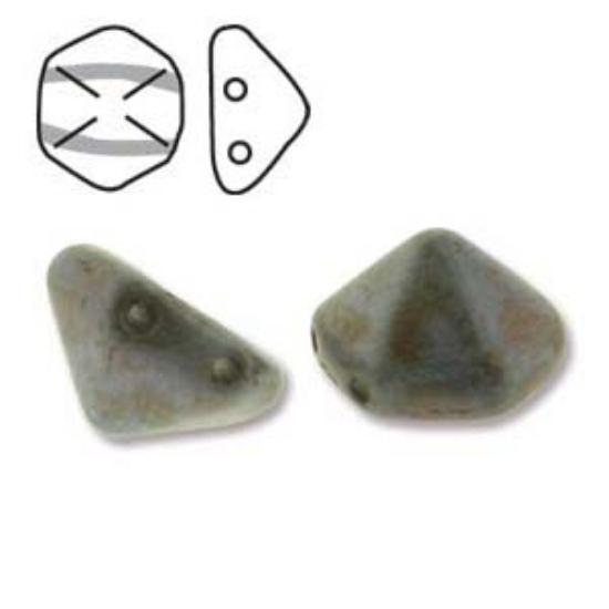 Picture of Pyramid Hex Bead 12mm Chalk White Mat x12
