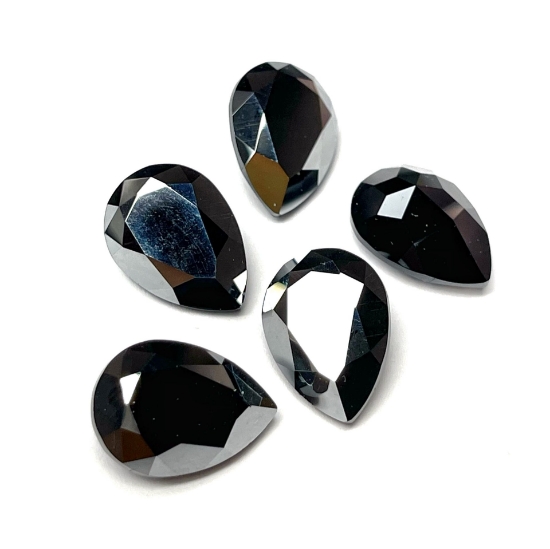 Picture of Preciosa Baroque Pear Maxima 18x13mm Jet Hematite x1